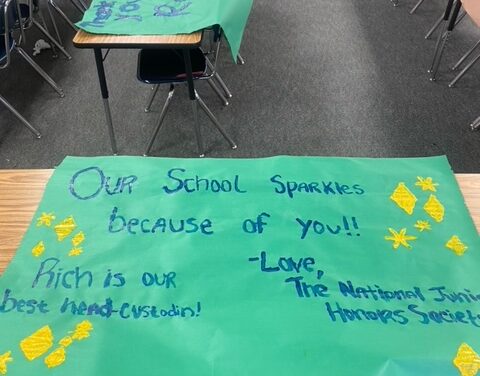 LB Junior High  students honor custodians
