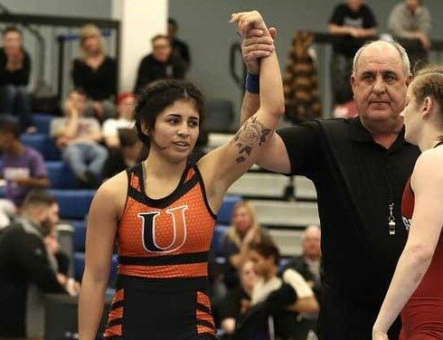 Marrufo wrestling in college nationals