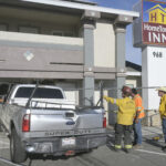 Stolen truck crashes into motel