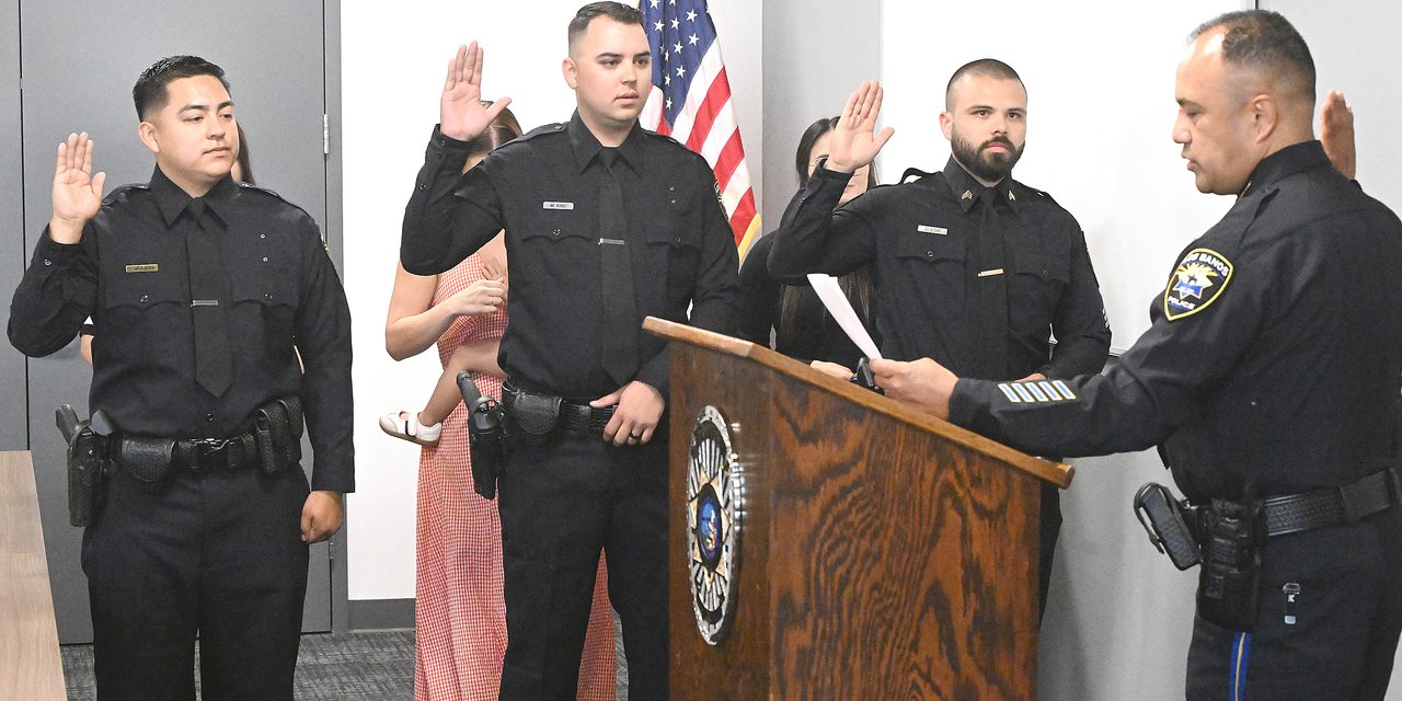 Los Banos Police Department welcomes new officers, promotes sergeant
