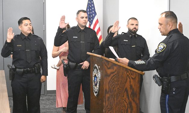 Los Banos Police Department welcomes new officers, promotes sergeant