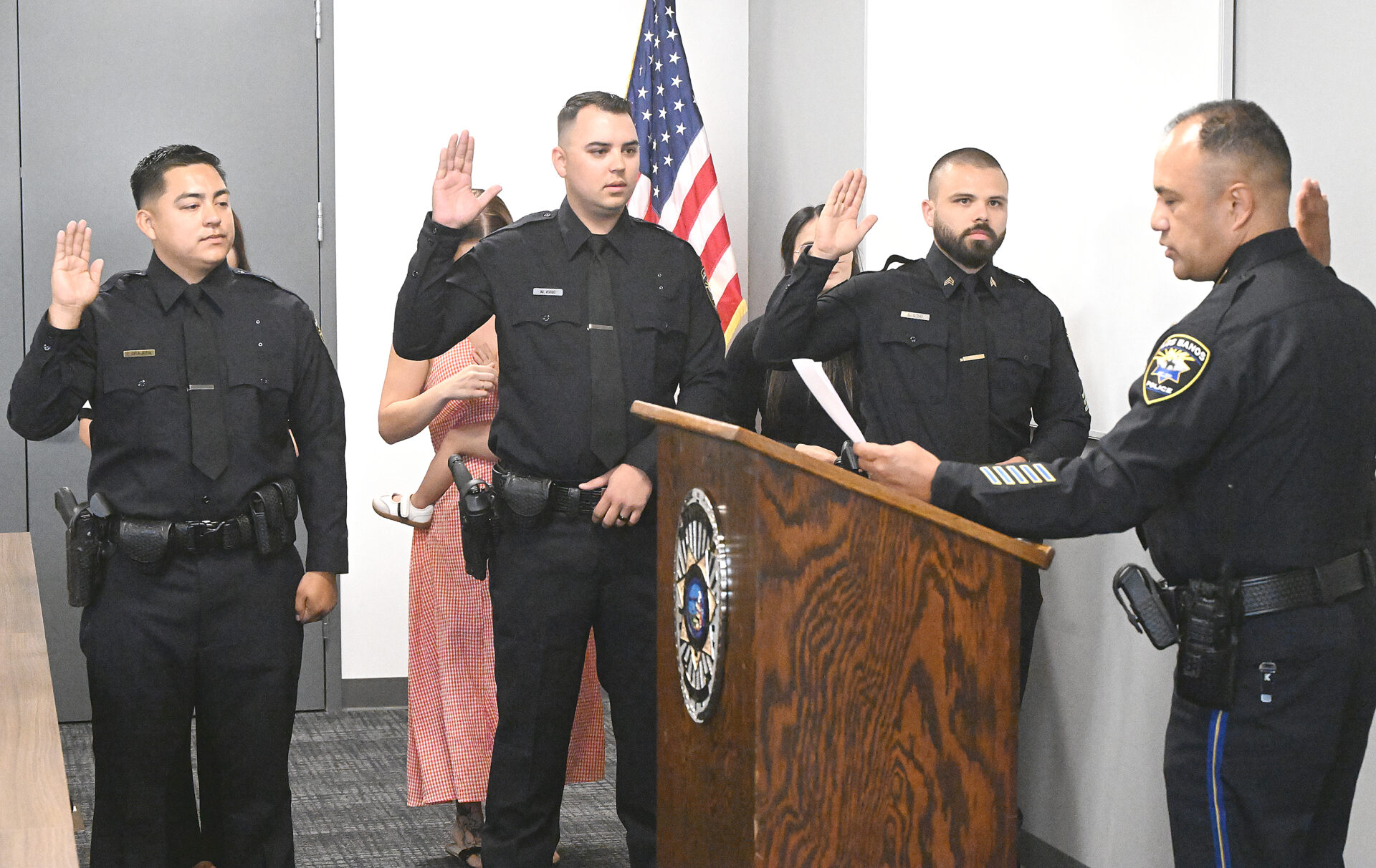 Los Banos Police Department welcomes new officers, promotes sergeant